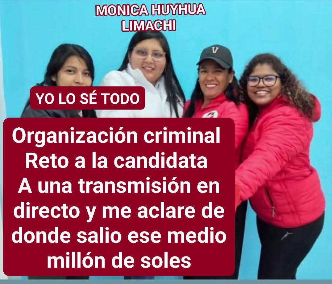 Monica Huyhua hija del alcalde Eulogio Huyhua, en fiscalia por organización criminal